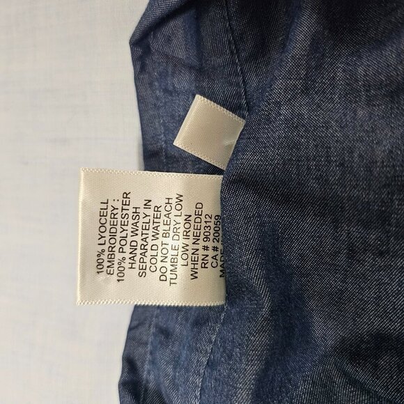 Parsley & Sage Women Embroidered Top Blouse Shirt Size `1X Blue Button Up Collar - Picture 14 of 14